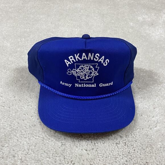 VTG Arkansas Army National Guard Hat Cap Snap Back 90s Trucker Retro - Picture 1 of 4